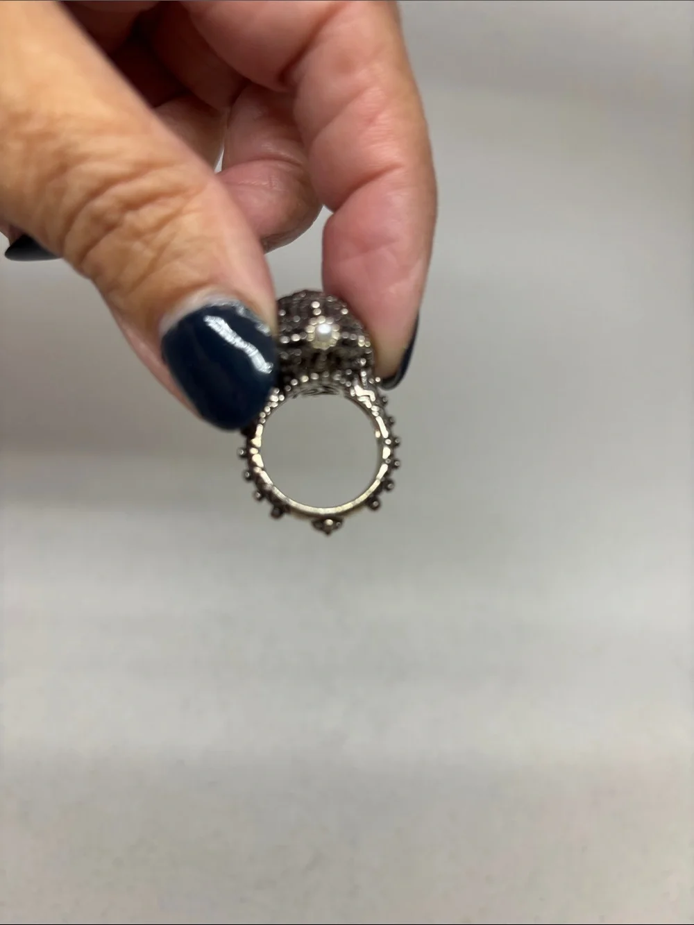 Barbara Bixby Moroccan/Antique style sterling and gold ring